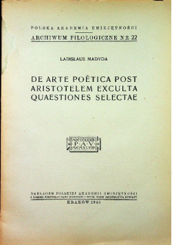 De arte poetica post aristotelem exculta 1948 r.