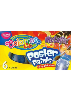 Farby plakatowe 6 kolorów 20 ml Metallic Colorin