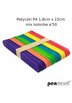 Patyczki kolorowe 1,8x15cm 50szt
