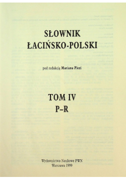 Słownik łacińsko polski Tom IV
