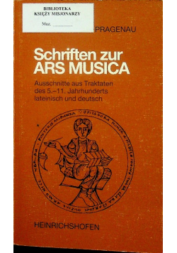 Schriften zur ars musica