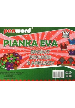 Pianka brokatowa srebrna 20x30cm 5szt
