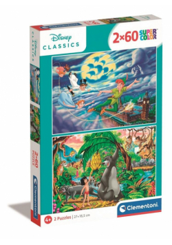 Puzzle 2x60 Super Kolor Peter Pan + Jungle Book
