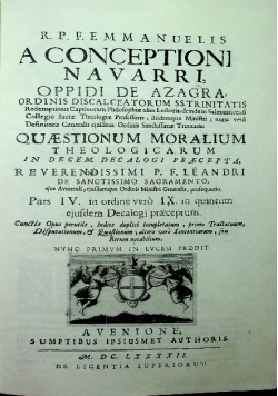 R P F Emmanuelis a Conceptioni Navarri Oppidi de Azagra Pars IV Reprint z 1692 r.