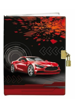 Pamiętnik z kłódką 13x18 Czerwone auto 60K gładki