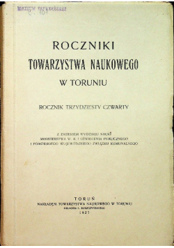 Roczniki towarzystwa naukowego w Toruniu  1927 r.