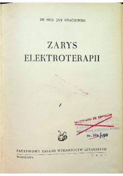 Zarys Elektroterapii