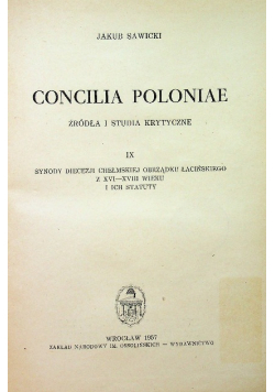 Concilia Poloniae Tom IX