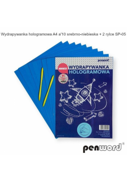 Wydrapywanka hologramowa A4 srebrno-niebieska