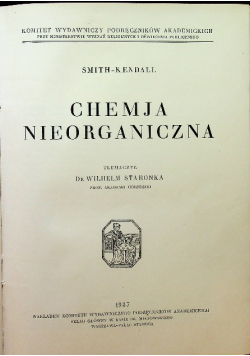Chemja nieorganiczna 1937 r.
