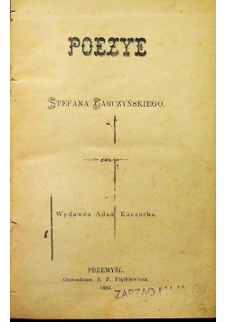Poezye Stefana Garczyńskiego 1882 r.
