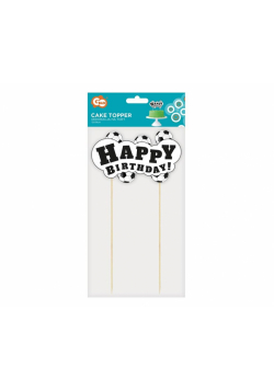 Dekoracja na tort piłka nożna - Happy Birthday