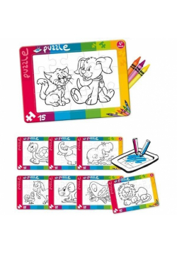 Puzzle 15 Jigsaw Kot i pies