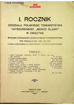 I Rocznik Oddziału Polskiego Towarzystwa Tatrzańskiego 1930 r.