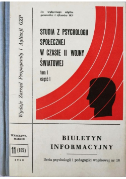 Studia z psychologii społecznej w czasie II wojny światowej tom 1 część 1 1949 r.