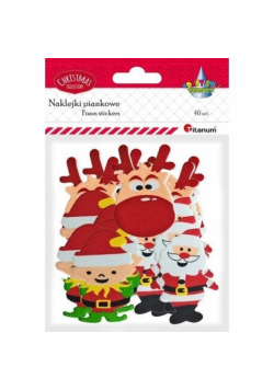 Naklejki piankowe mikołaje, renifery, elfy 40szt