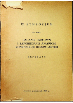 Badanie Przyczyn i Zapobieganie Awariom Konstrukcji Budowlanych Referaty
