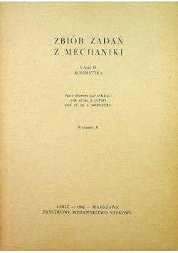 Zbiór zadań z mechaniki Część II