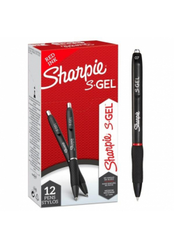 Długopis żelowy S-GEL czerwony 0.7mm (12szt)