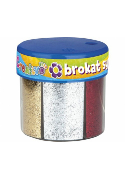 Brokat 50g x 6 kolorów złoty srebrny czerwony niebieski zielony różowy