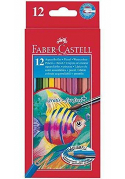 Kredki Rybka z pędzelkiem 12 kolorów FABER CASTELL