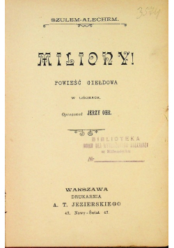 Miliony powieść giełdowa 1903 r.