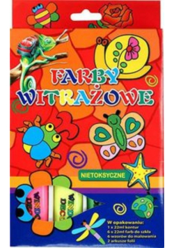 Farby witrażowe 22ml 6 kolorów + konturowa