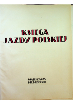 Księga jazdy polskiej ok 1938 r.