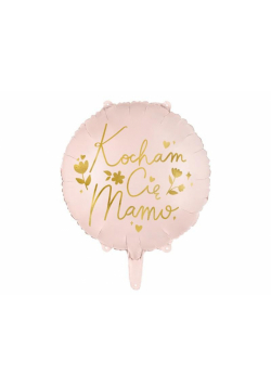 Balon foliowy Kocham Cię Mamo różowy 45cm
