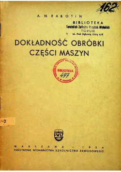 Dokładność obróbki części maszyn
