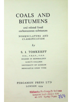 Coals and bitumens