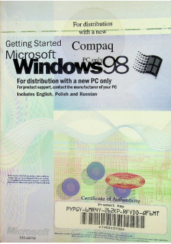 Getting Started Microsoft Windows 98