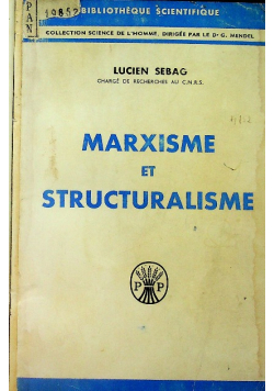 Marxisme et Structuralisme