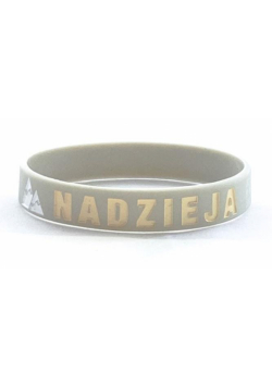 Opaska silikonowa - nadzieja - szary