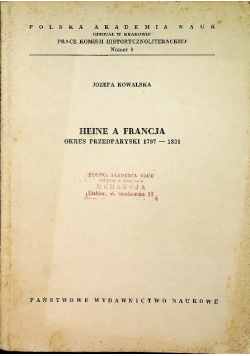 Heine a Francja okres przedparyski