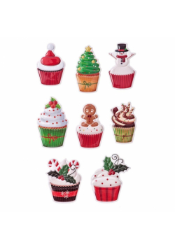 Naklejki puffy muffinki 8szt