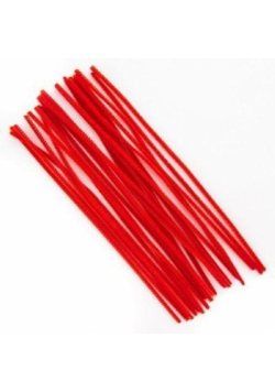 Druciki kreatywne czerwone 30cm 25szt