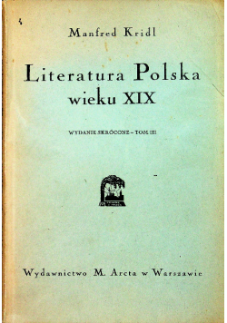 Literatura Polska wieku XIX 1934 r.