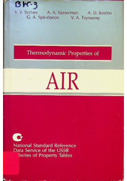 Thermophysical properties of air