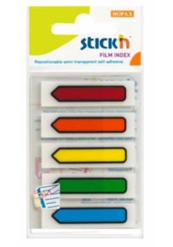Zakładki indeks. samoprz. mix 5 kol. neon strzałki
