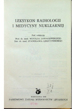Leksykon radiologii i medycyny nuklearnej