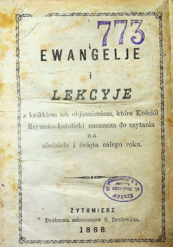 Ewangelje i lekcyje 1888 r.