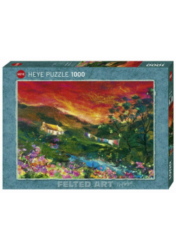Puzzle 1000 Chatka z zachodem słońca w tle