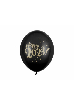 Balony Happy 2023! Pastel Black 30cm 50szt