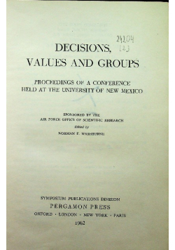 Decisions values and groups