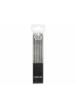 Świeczki urodzinowe Platinum srebrne 14,5cm 6szt