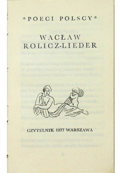 Poeci polscy Wacław Rolicz - Lieder