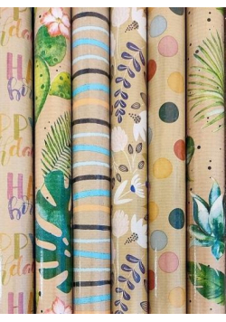 Papier ozdobny z nadrukiem Kraft mix
