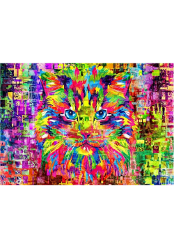 Puzzle 1000 Cudowny, kolorowy kot