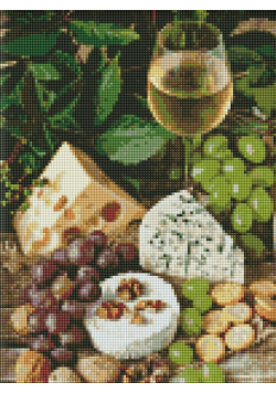 Diamentowa mozaika - Białe wino z serem 30x40cm
